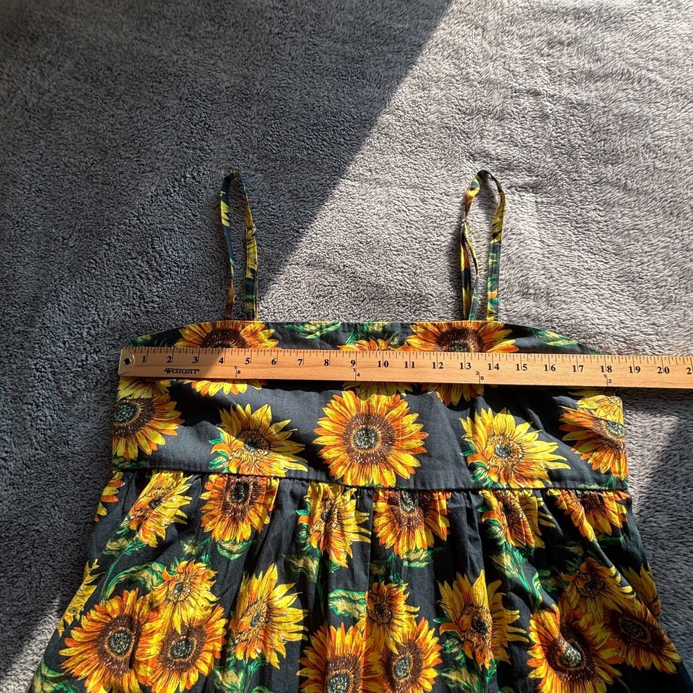 Asos Women Dress Sz 12 Sunflower Square Neck Tiered Boho Festival Floral 18747 - Picture 4 of 11